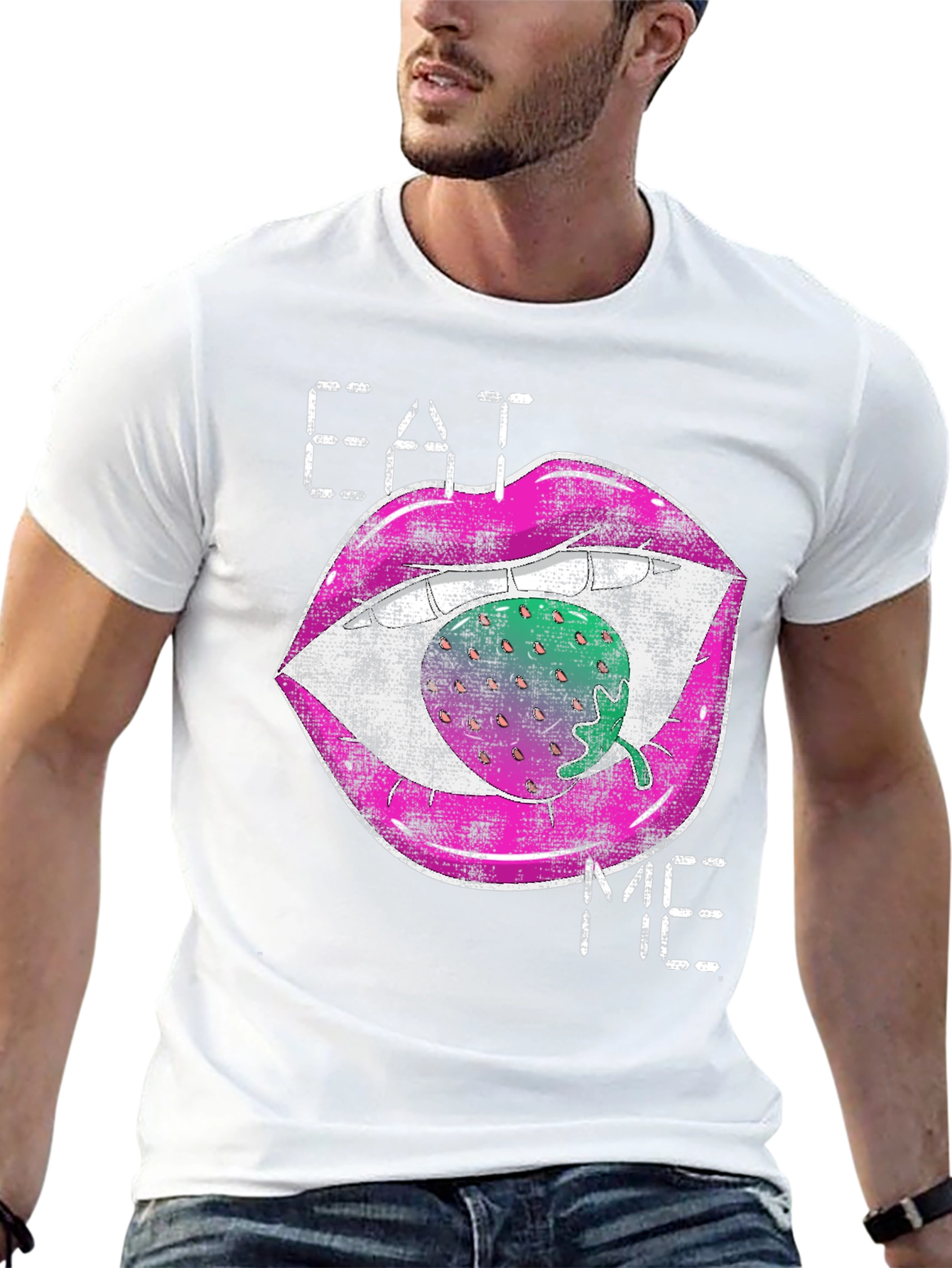 Eat Me Strawberry Lips Graphic Tee
