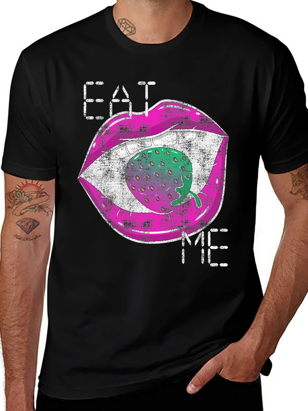 Eat Me Strawberry Lips Graphic Tee