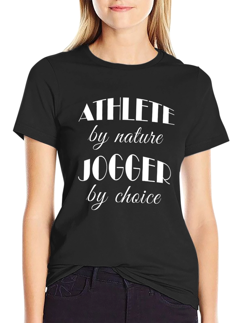 Athlete Jogger T-Shirt - Black Casual Tee
