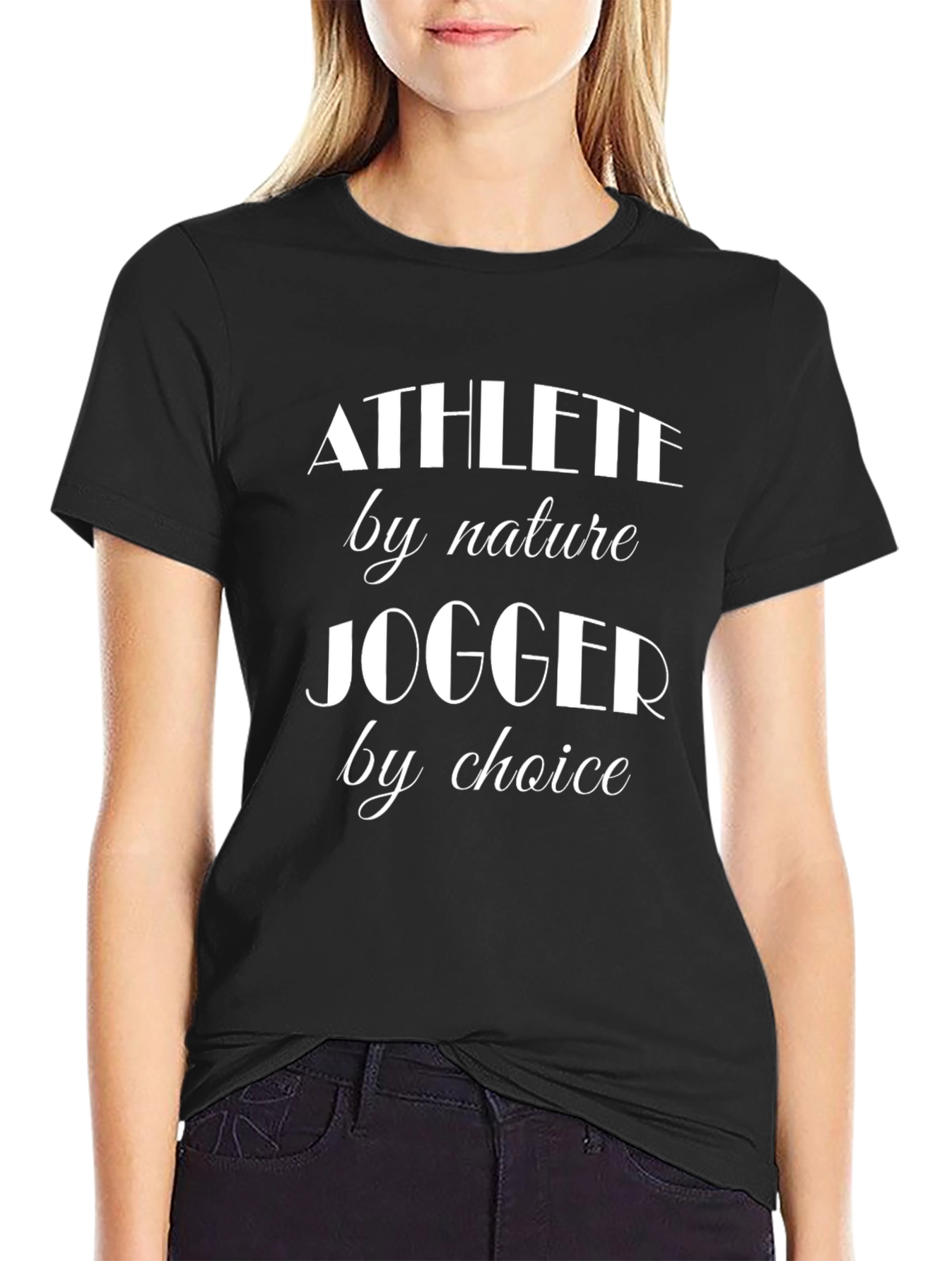 Athlete Jogger T-Shirt - Black Casual Tee