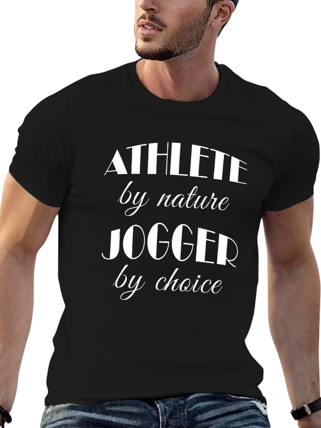 Athlete Jogger T-Shirt - Black Casual Tee