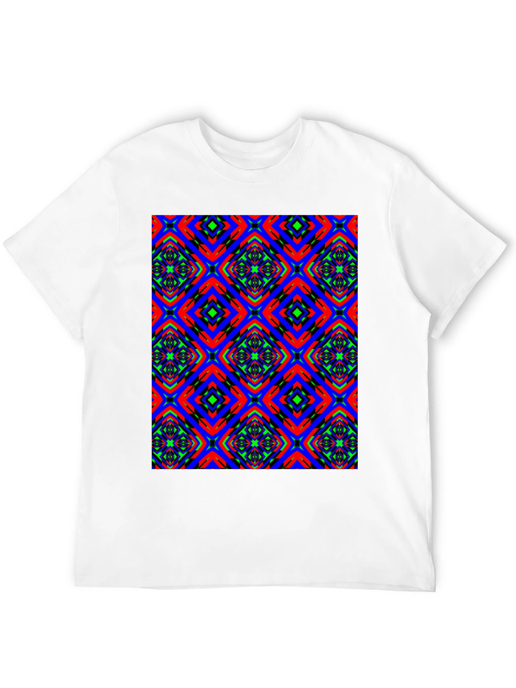 Vibrant Patterned Black T-Shirt