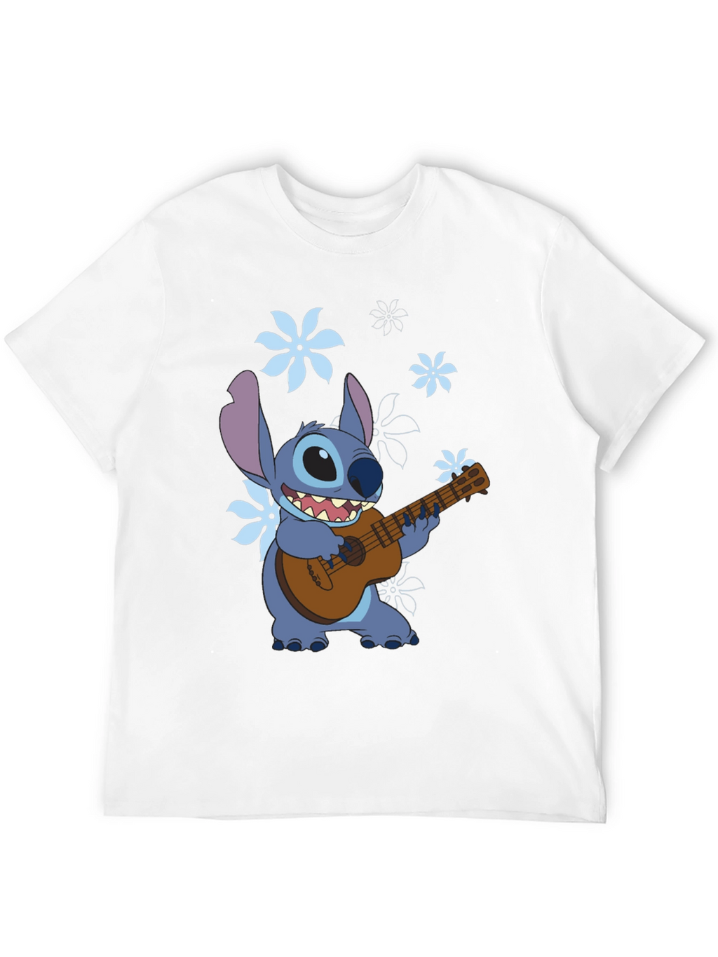 Stitch Ukulele Graphic T-Shirt - Black Cotton Tee