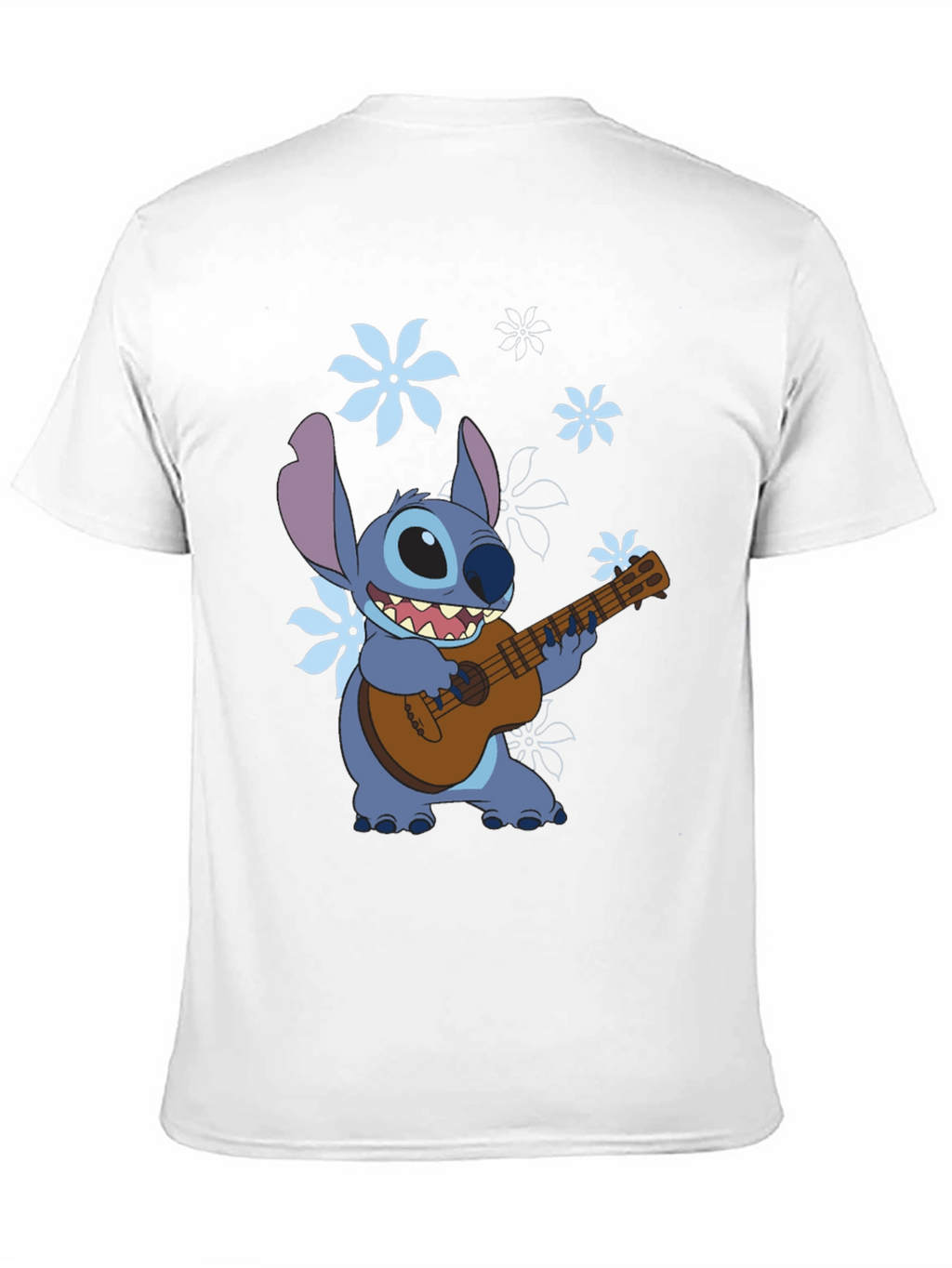 Stitch Ukulele Graphic T-Shirt - Black Cotton Tee