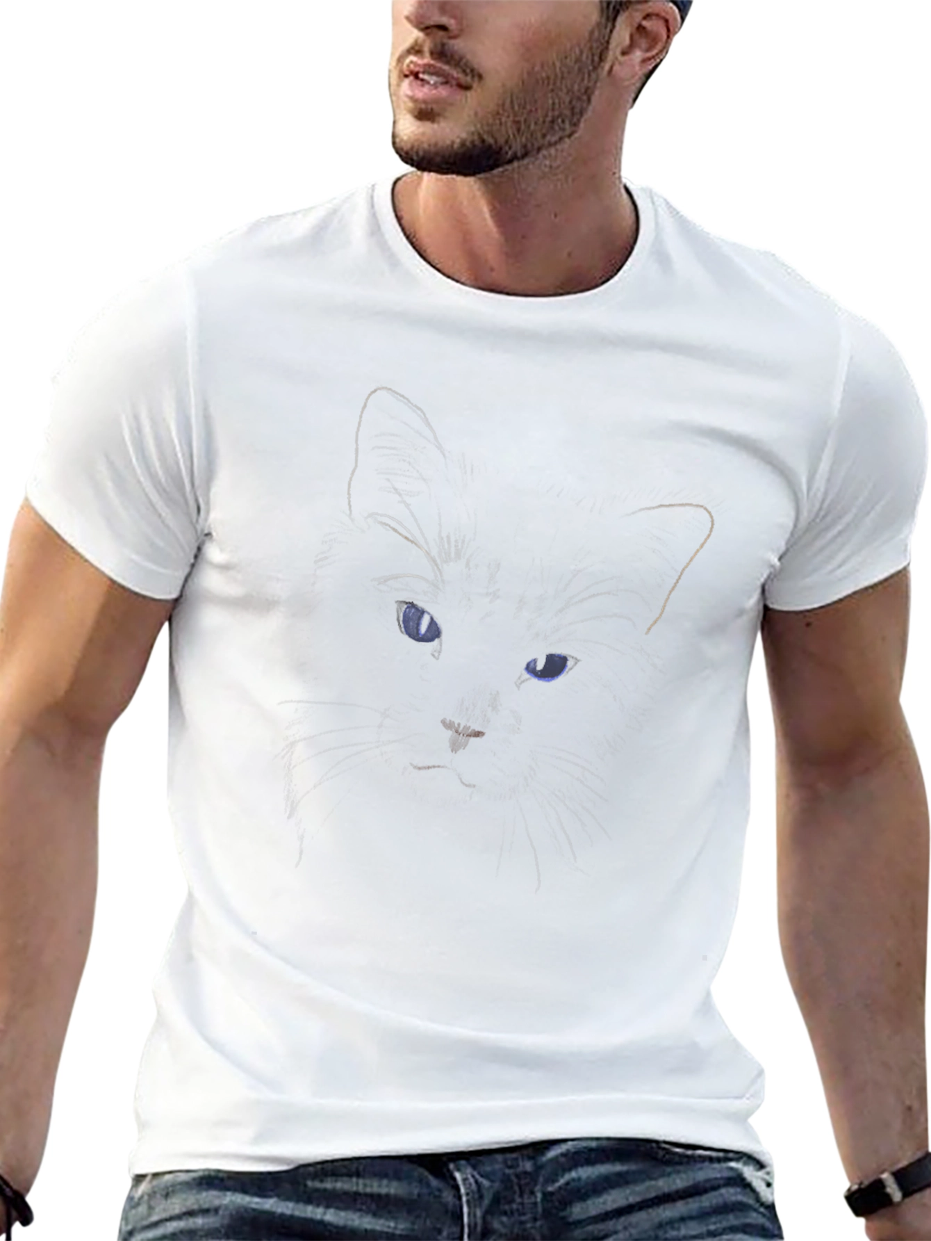 Black Cat Eyes Graphic T-Shirt - Mens