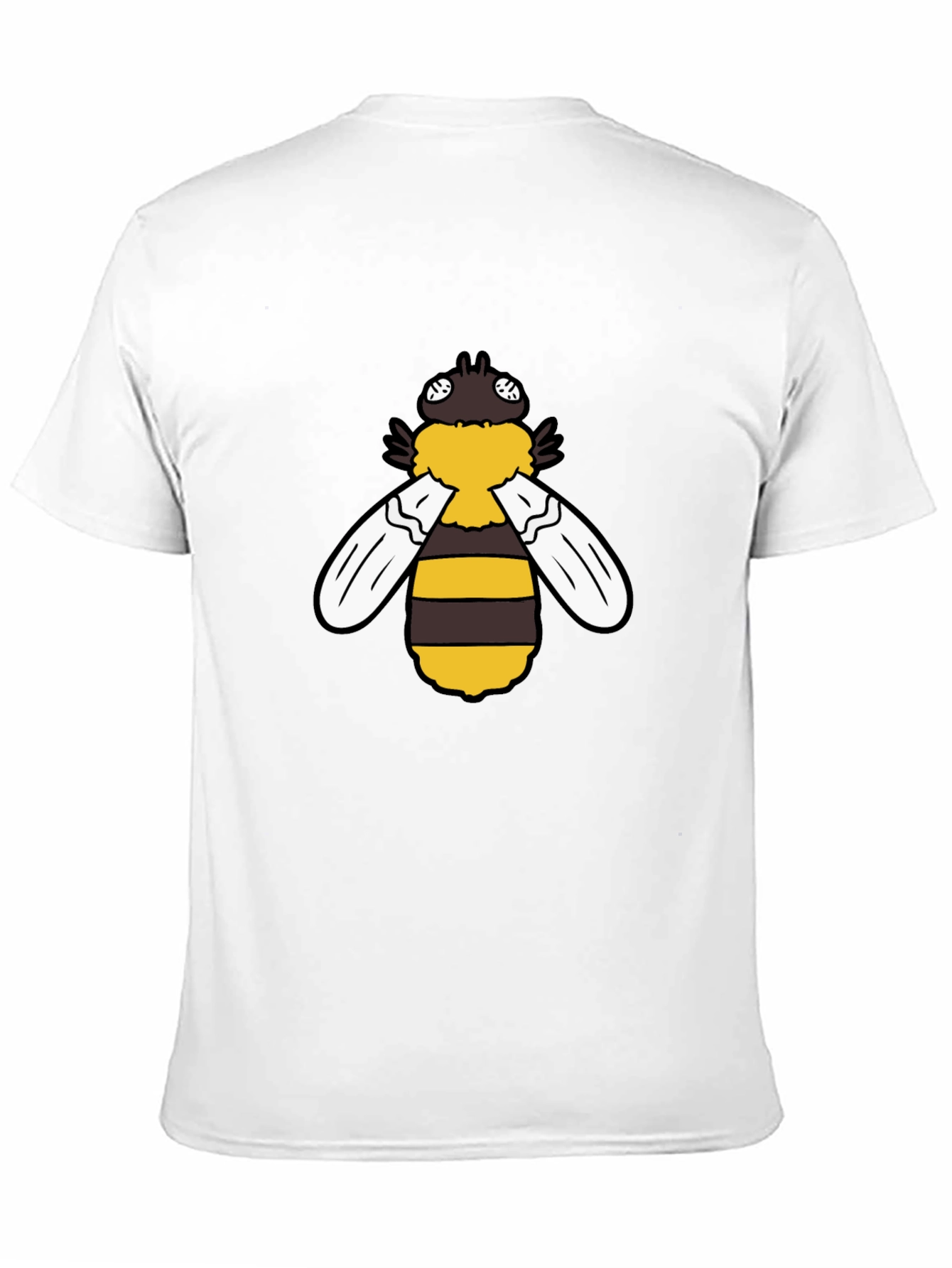 Cartoon Bee Graphic Tee - Black Short Sleeve Shirt
