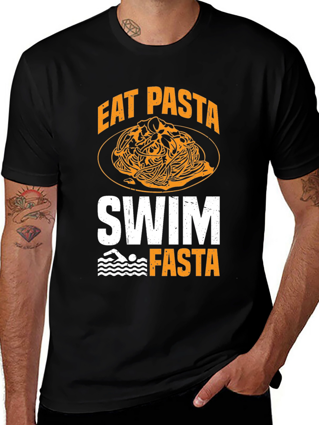 Eat Pasta Swim Fasta Graphic T-Shirt