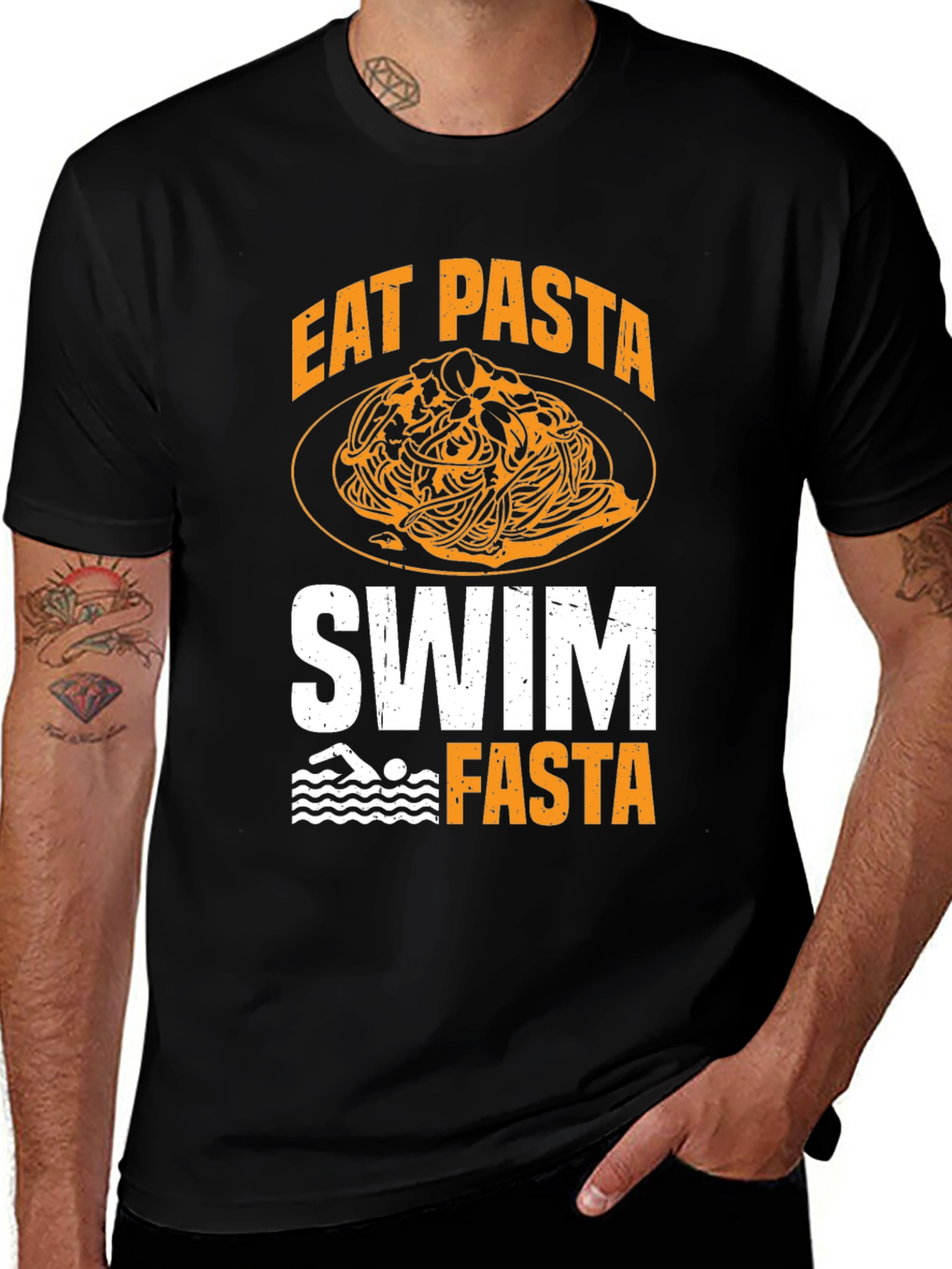 Eat Pasta Swim Fasta Graphic T-Shirt
