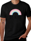 Be Kind Rainbow Graphic Tee - Black