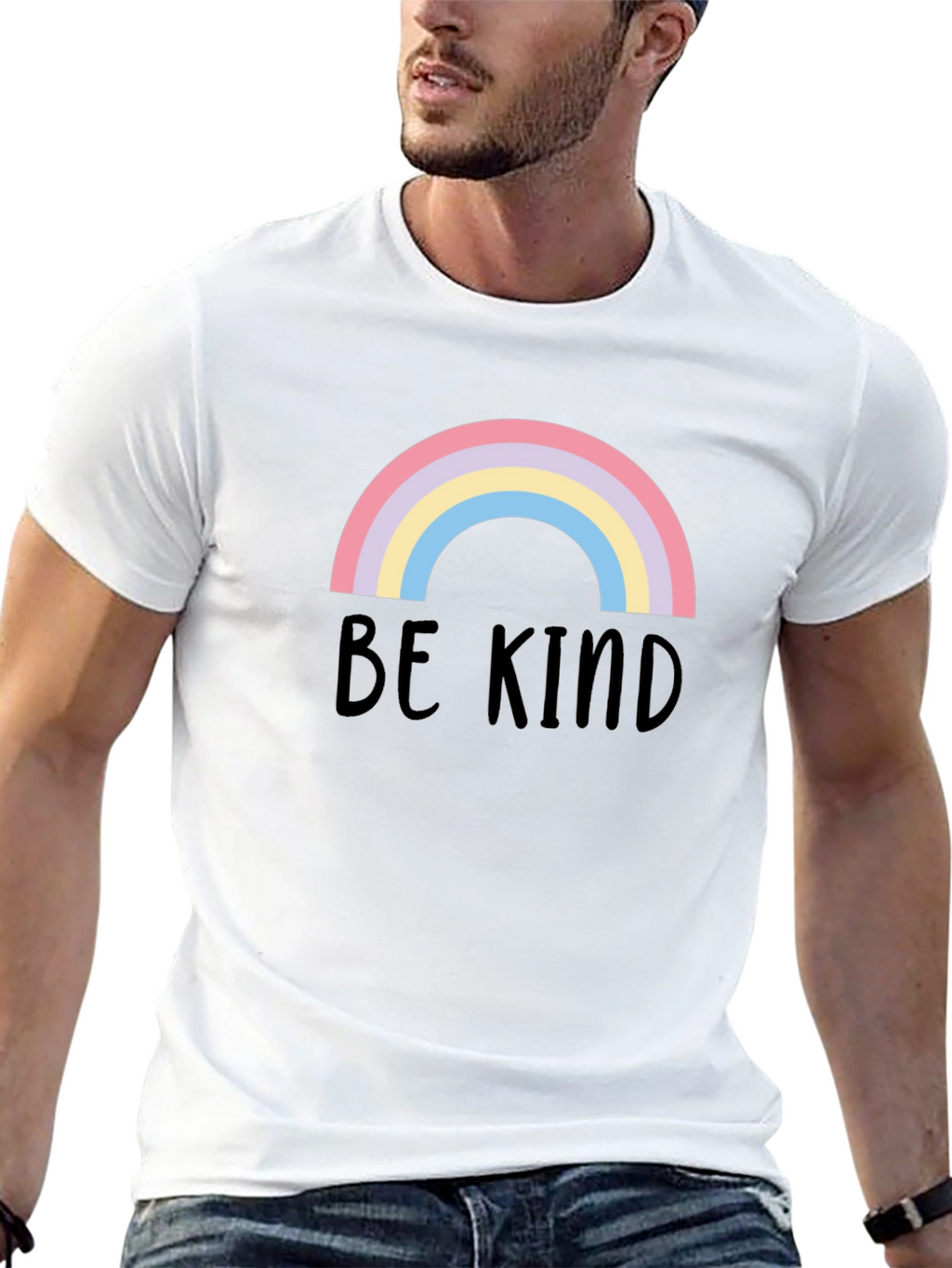 Be Kind Rainbow Graphic Tee - Black