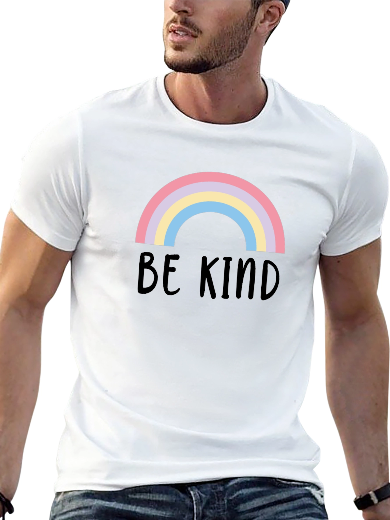 Be Kind Rainbow Graphic Tee - Black