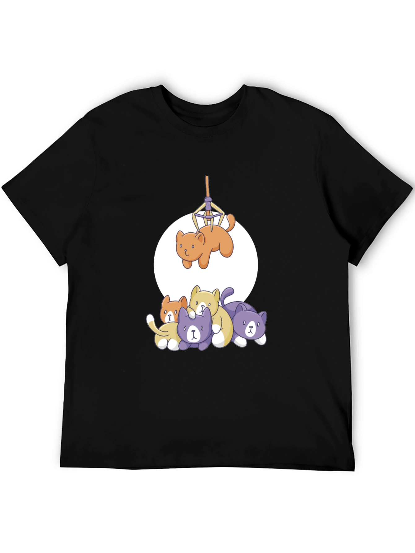 Funny Cat Graphic Tee - Black