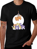Funny Cat Graphic Tee - Black