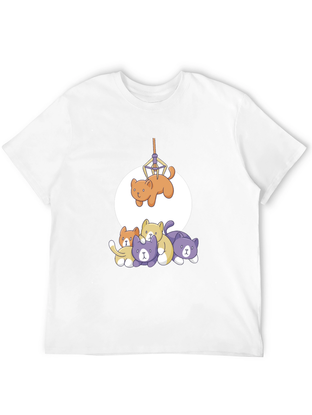 Funny Cat Graphic Tee - Black