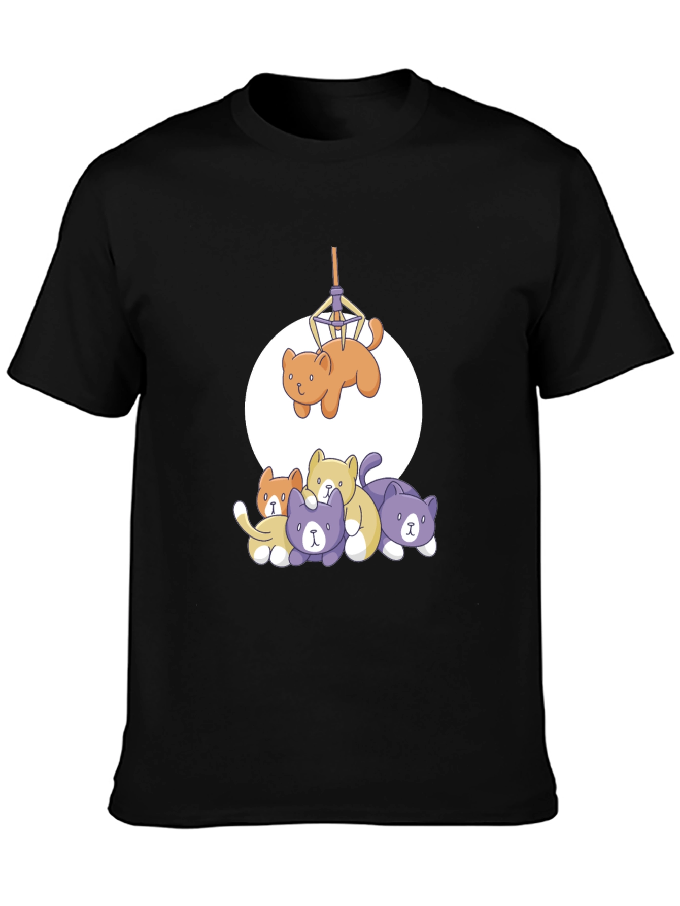 Funny Cat Graphic Tee - Black
