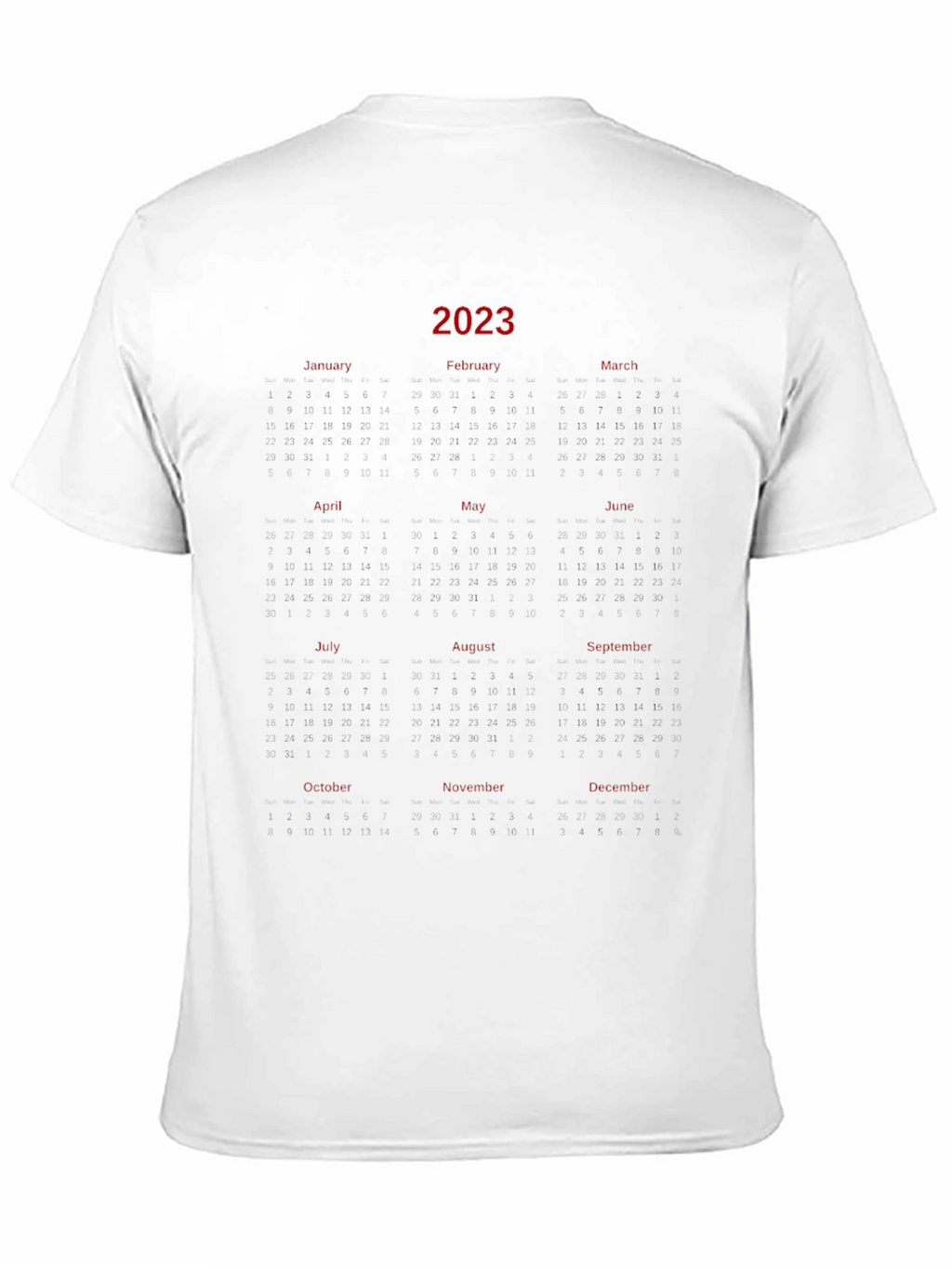 2023 Calendar T-Shirt - Unique Year Planner Tee