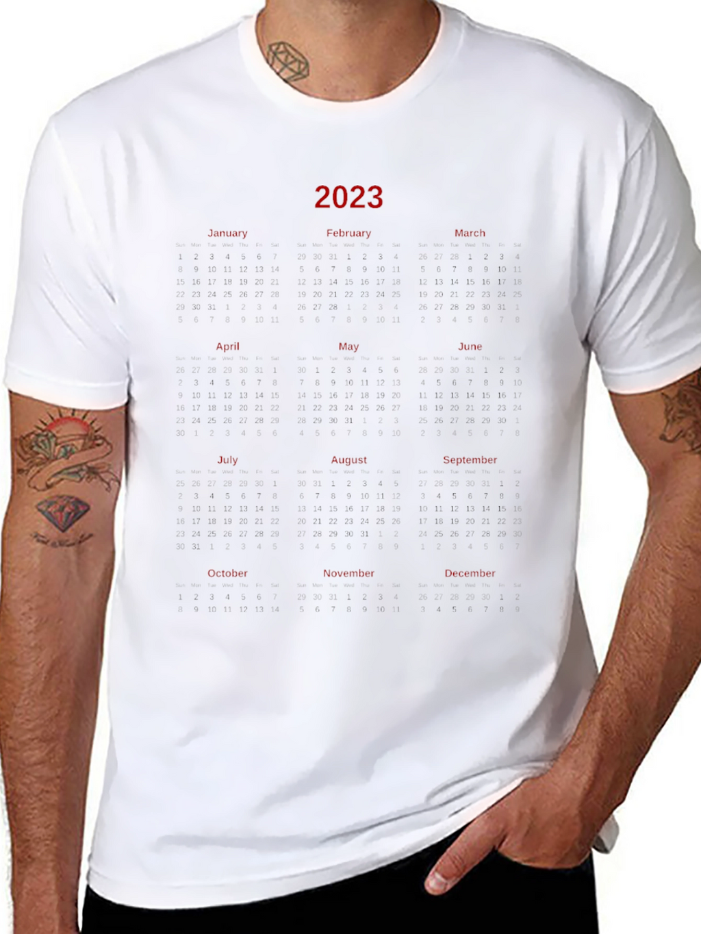 2023 Calendar T-Shirt - Unique Year Planner Tee