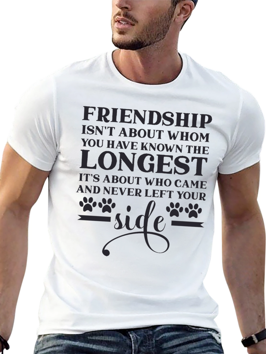 Friendship Dog Paw Print T-Shirt