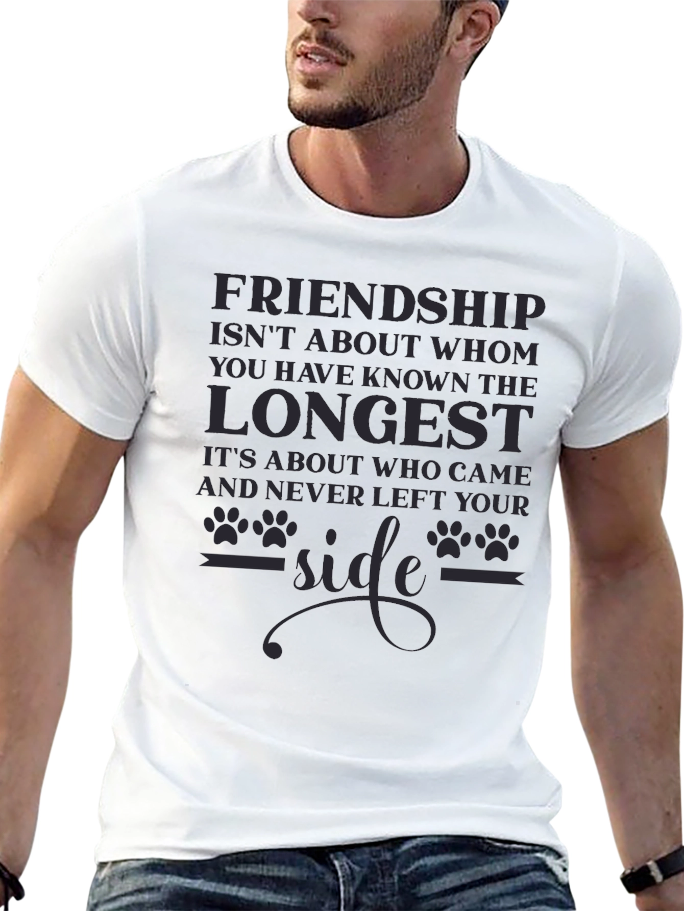 Friendship Dog Paw Print T-Shirt
