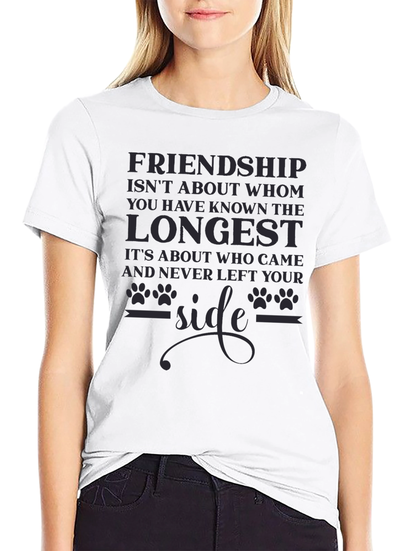 Friendship Dog Paw Print T-Shirt