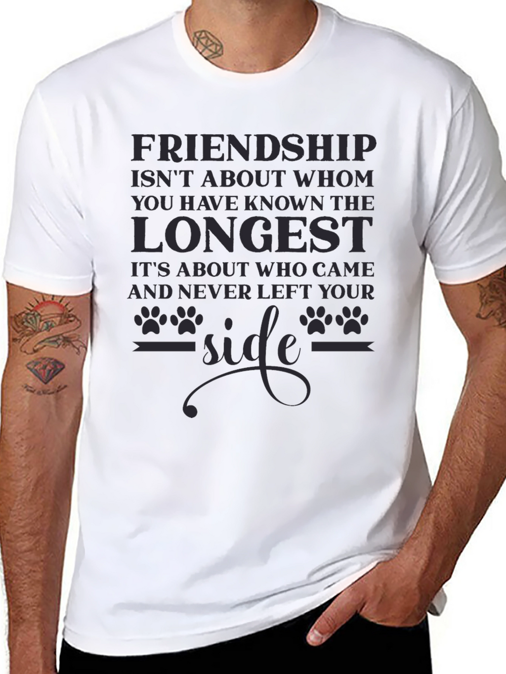 Friendship Dog Paw Print T-Shirt