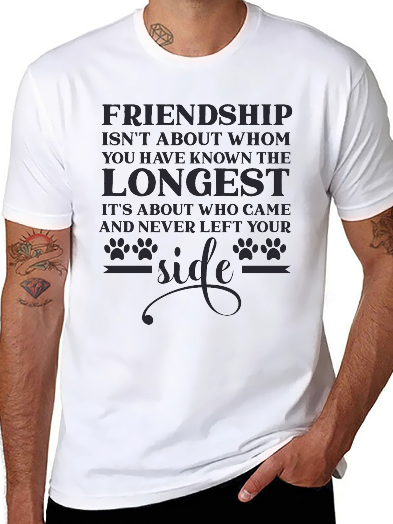 Friendship Dog Paw Print T-Shirt