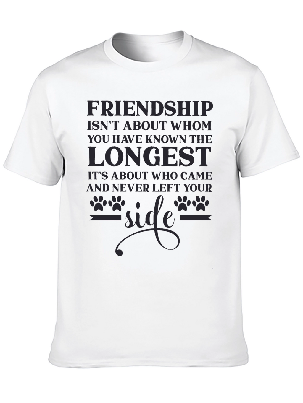 Friendship Dog Paw Print T-Shirt