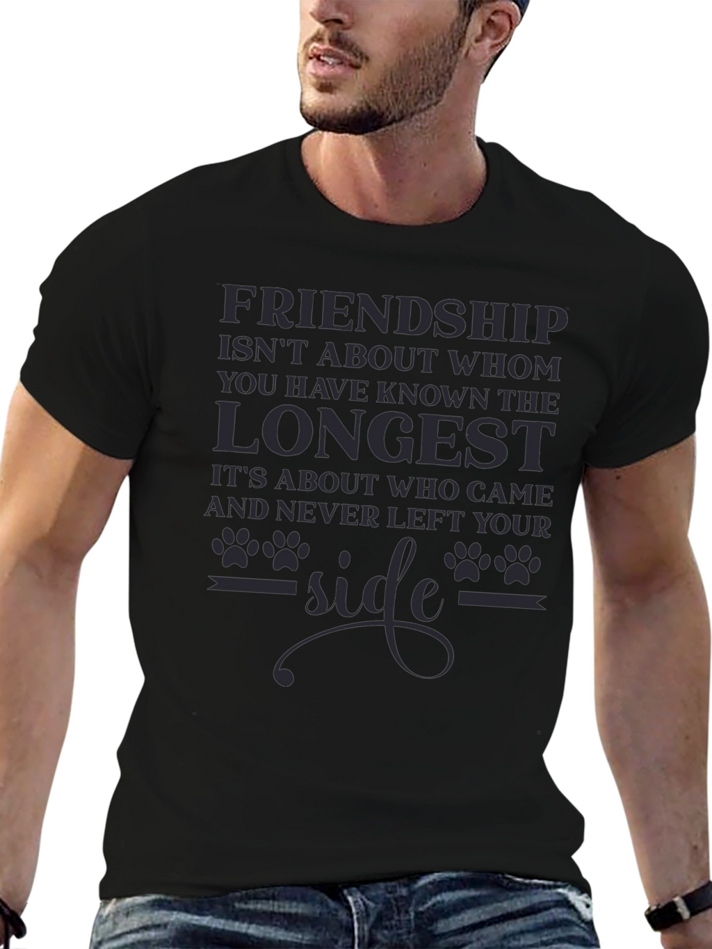 Friendship Dog Paw Print T-Shirt