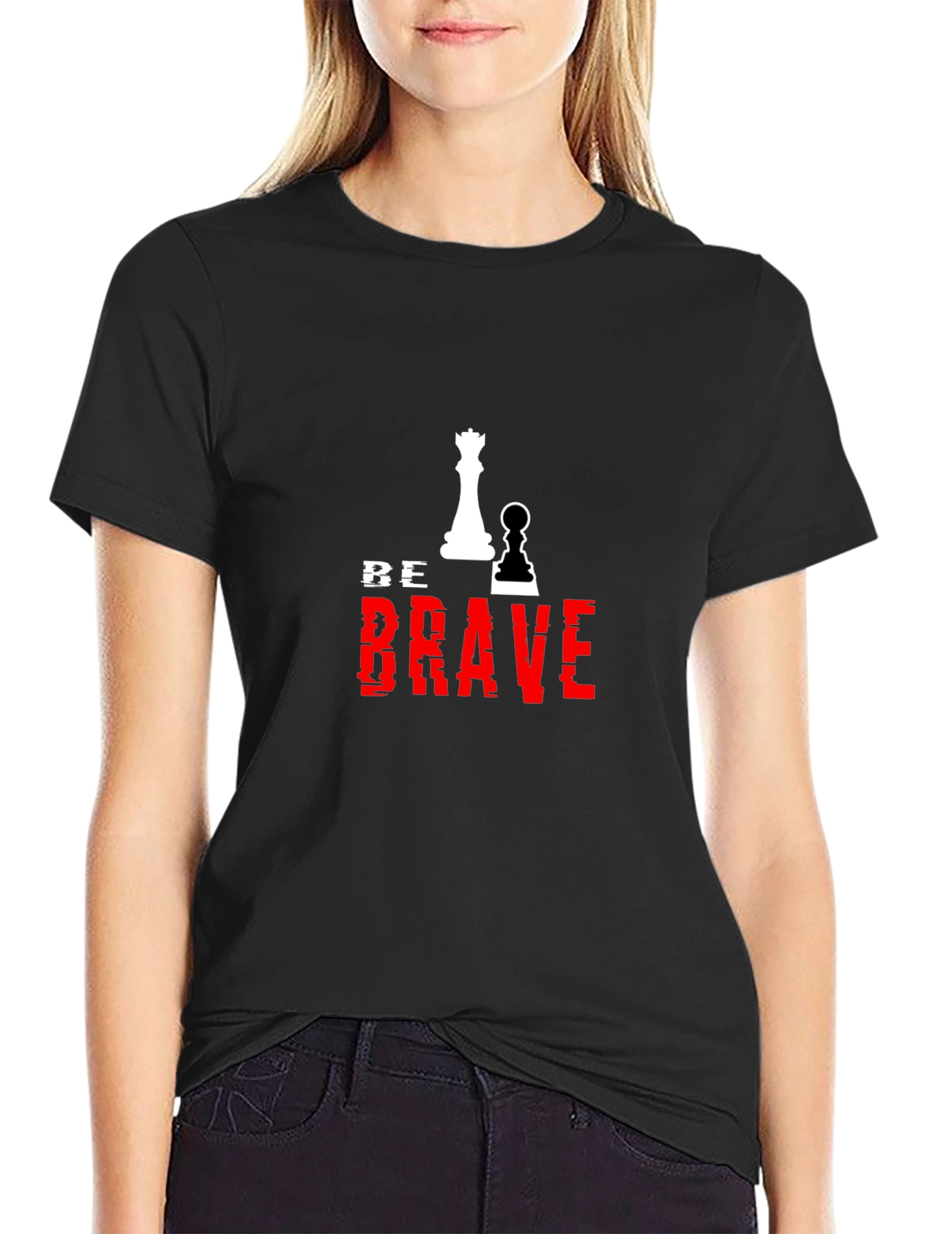 Be Brave Chess T-Shirt - Black Graphic Tee
