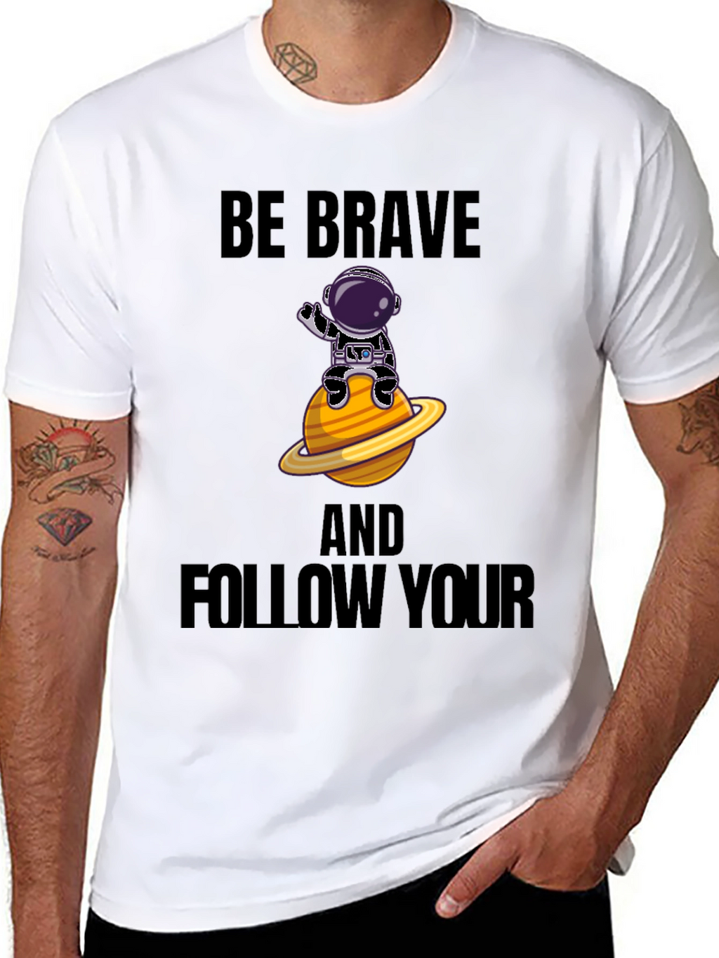 Be Brave Astronaut Graphic T-Shirt