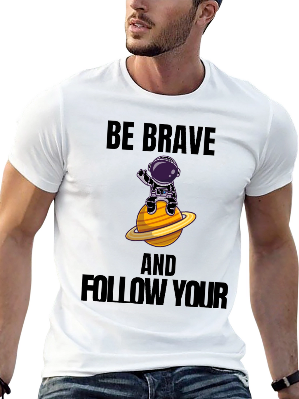Be Brave Astronaut Graphic T-Shirt