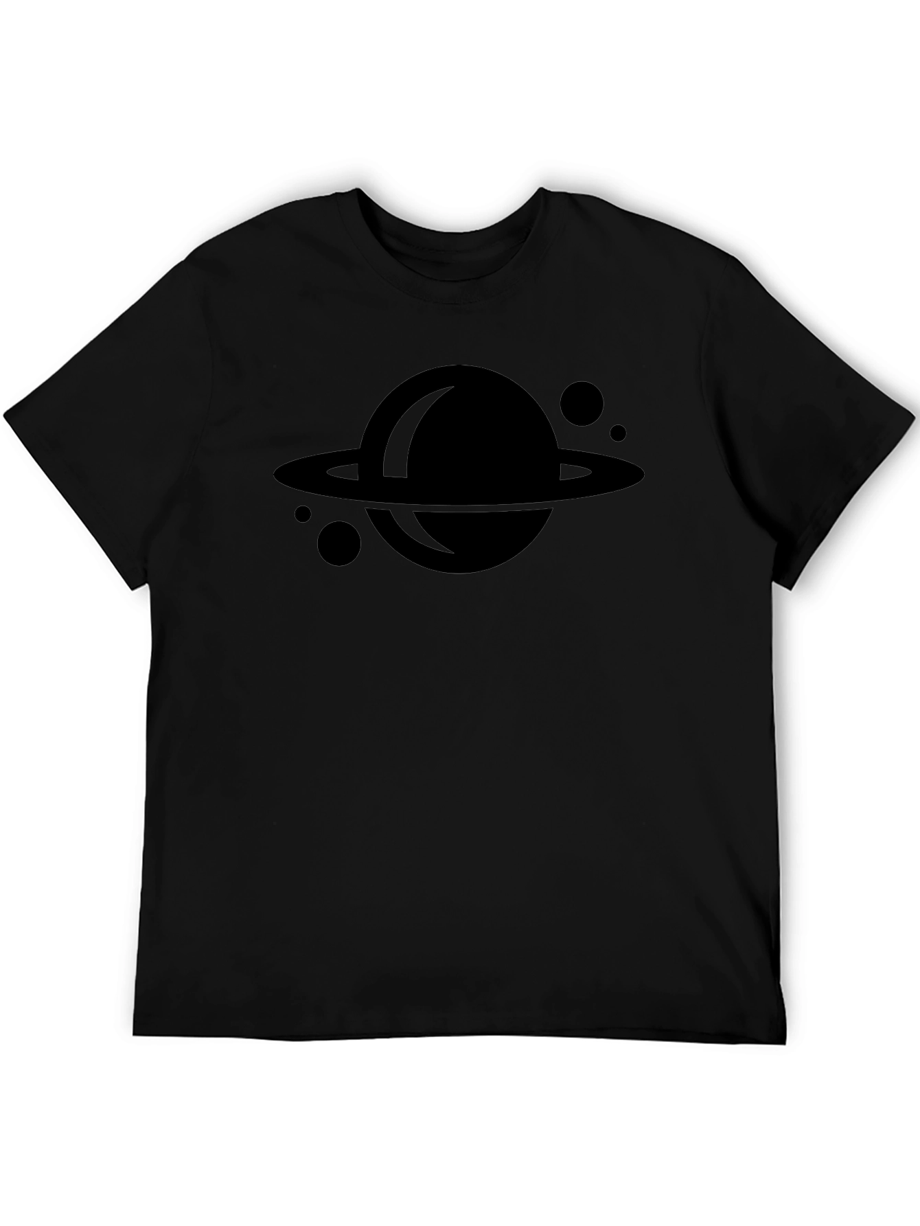 Planet Graphic Tee - Cool Black Crewneck T-Shirt