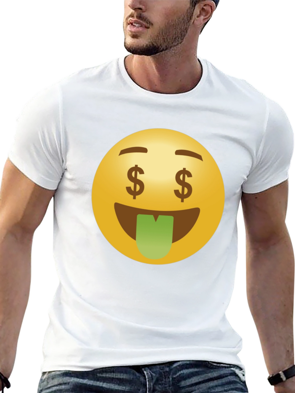 Money Eyes Emoji Black T-Shirt