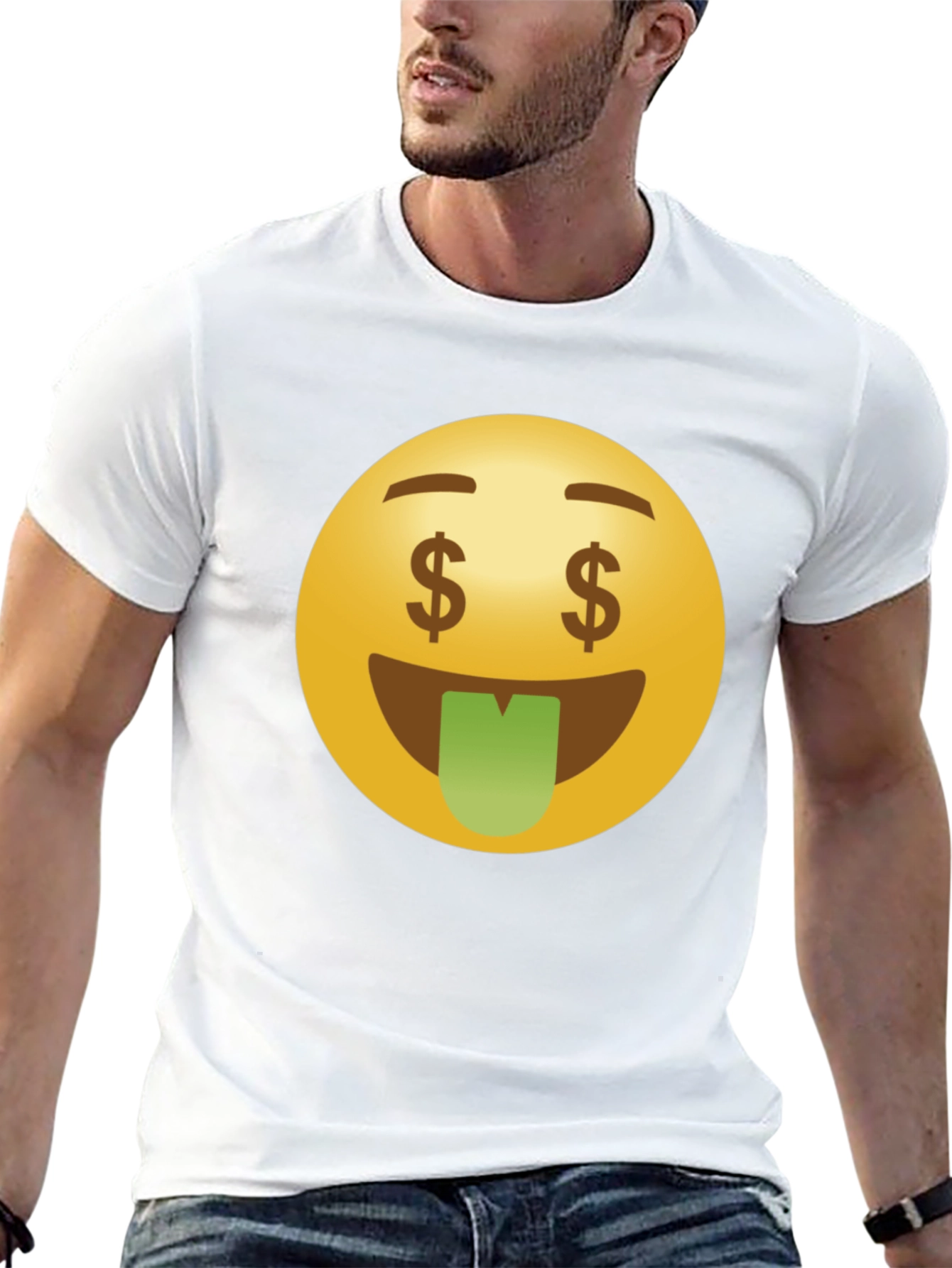 Money Eyes Emoji Black T-Shirt