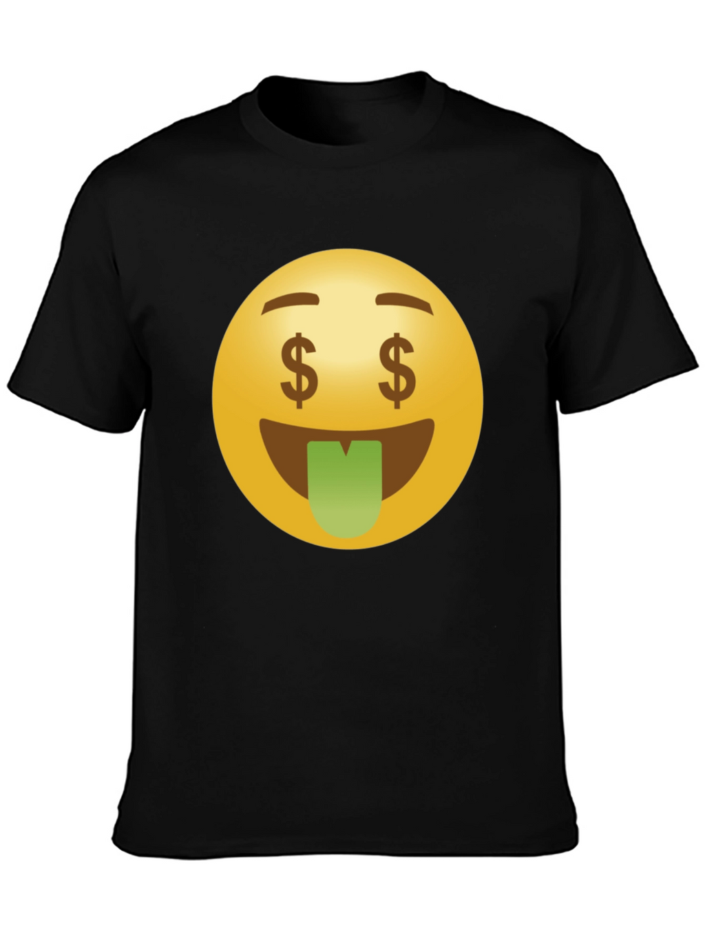 Money Eyes Emoji Black T-Shirt