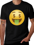 Money Eyes Emoji Black T-Shirt