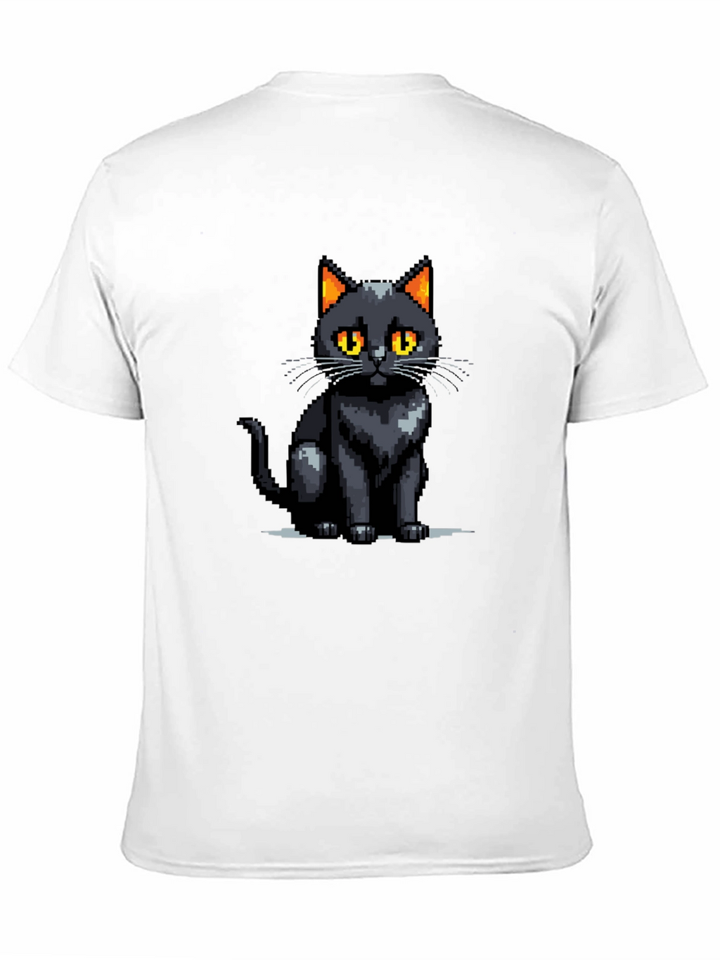 Pixel Cat Graphic T-Shirt - Black