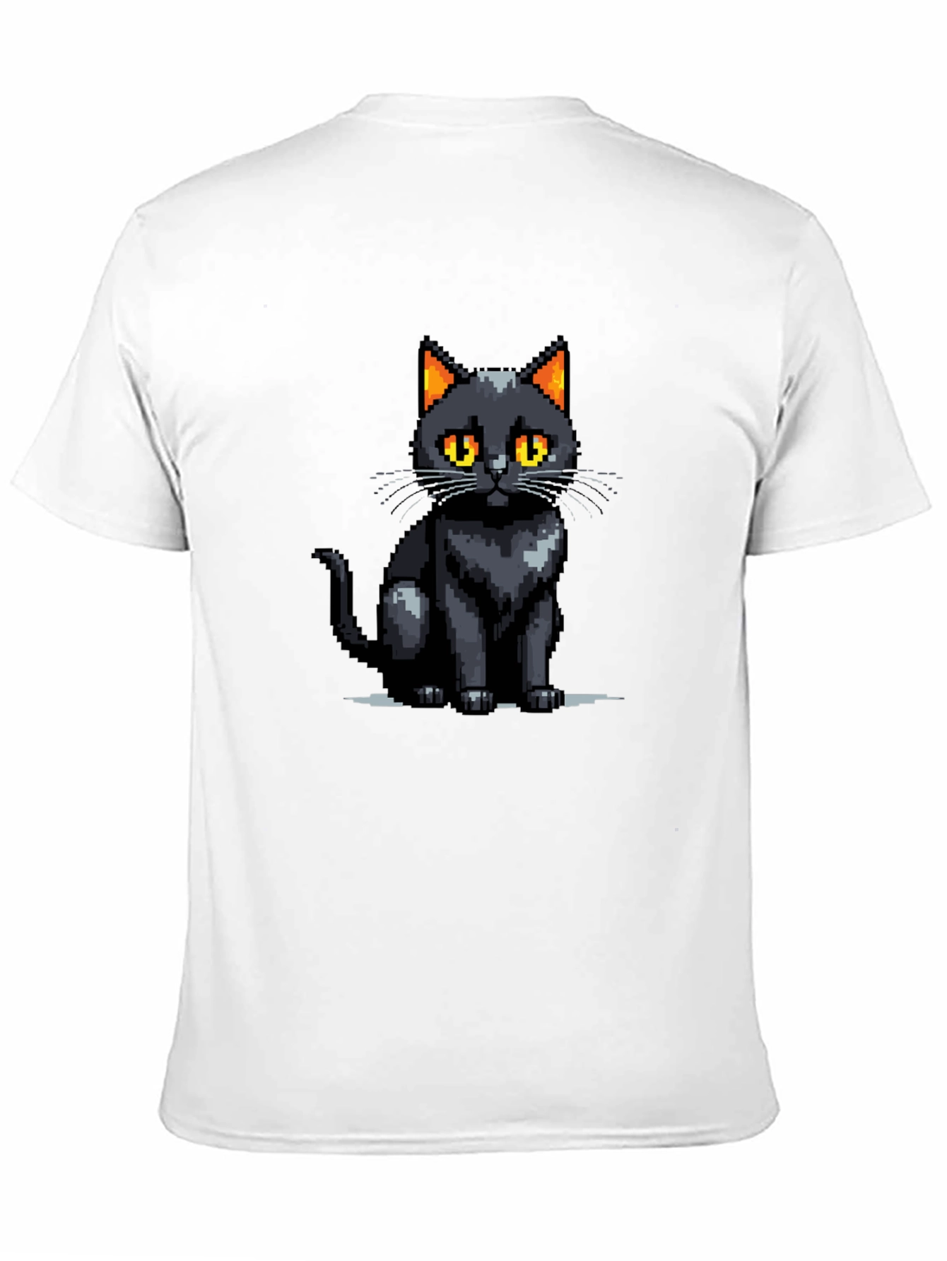 Pixel Cat Graphic T-Shirt - Black