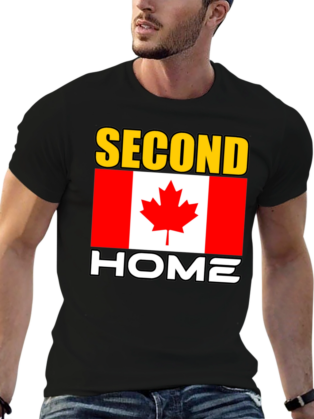 Canada Second Home Black T-Shirt