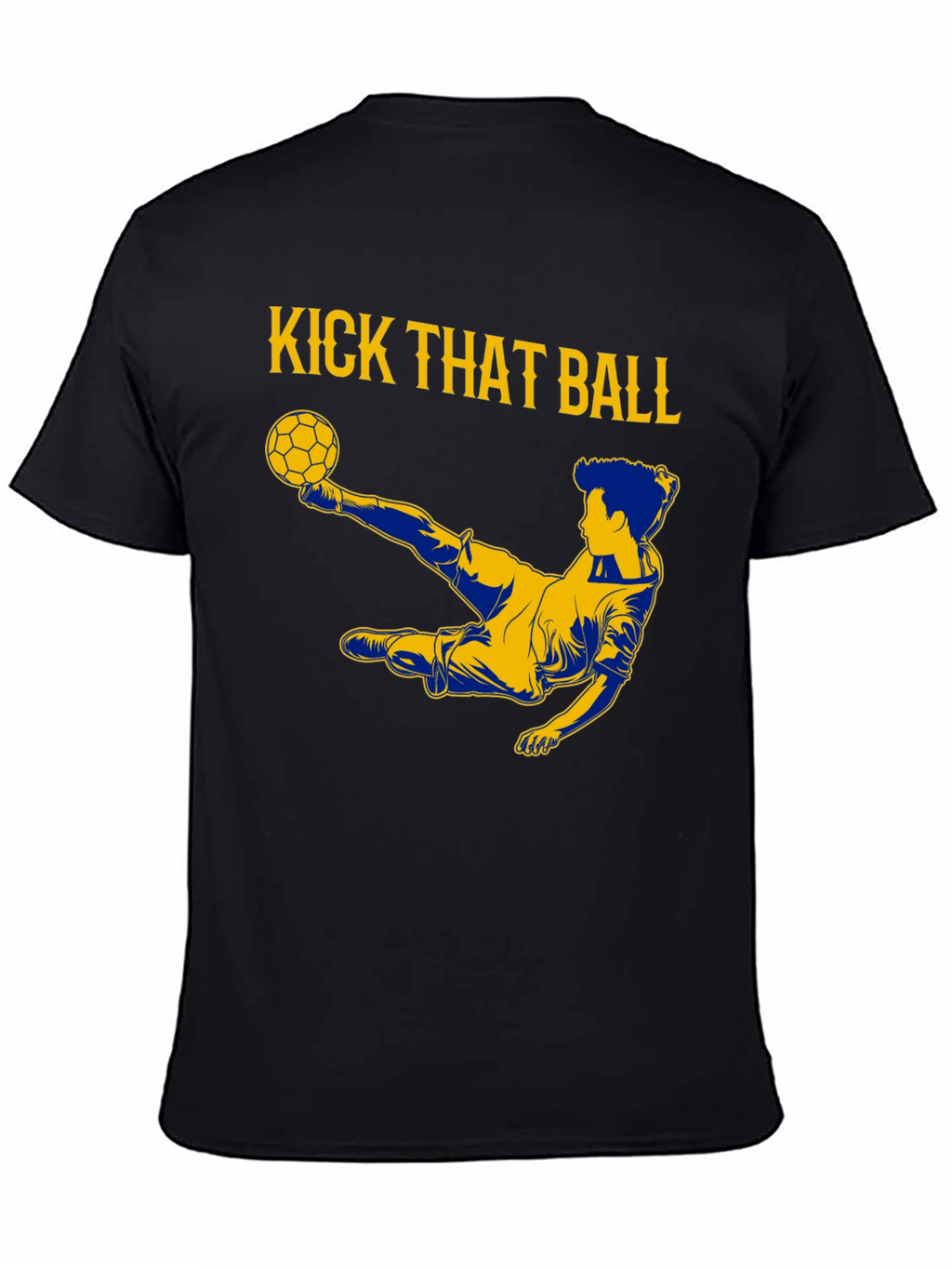 Kick That Ball Graphic Tee - Black Cotton T-Shirt