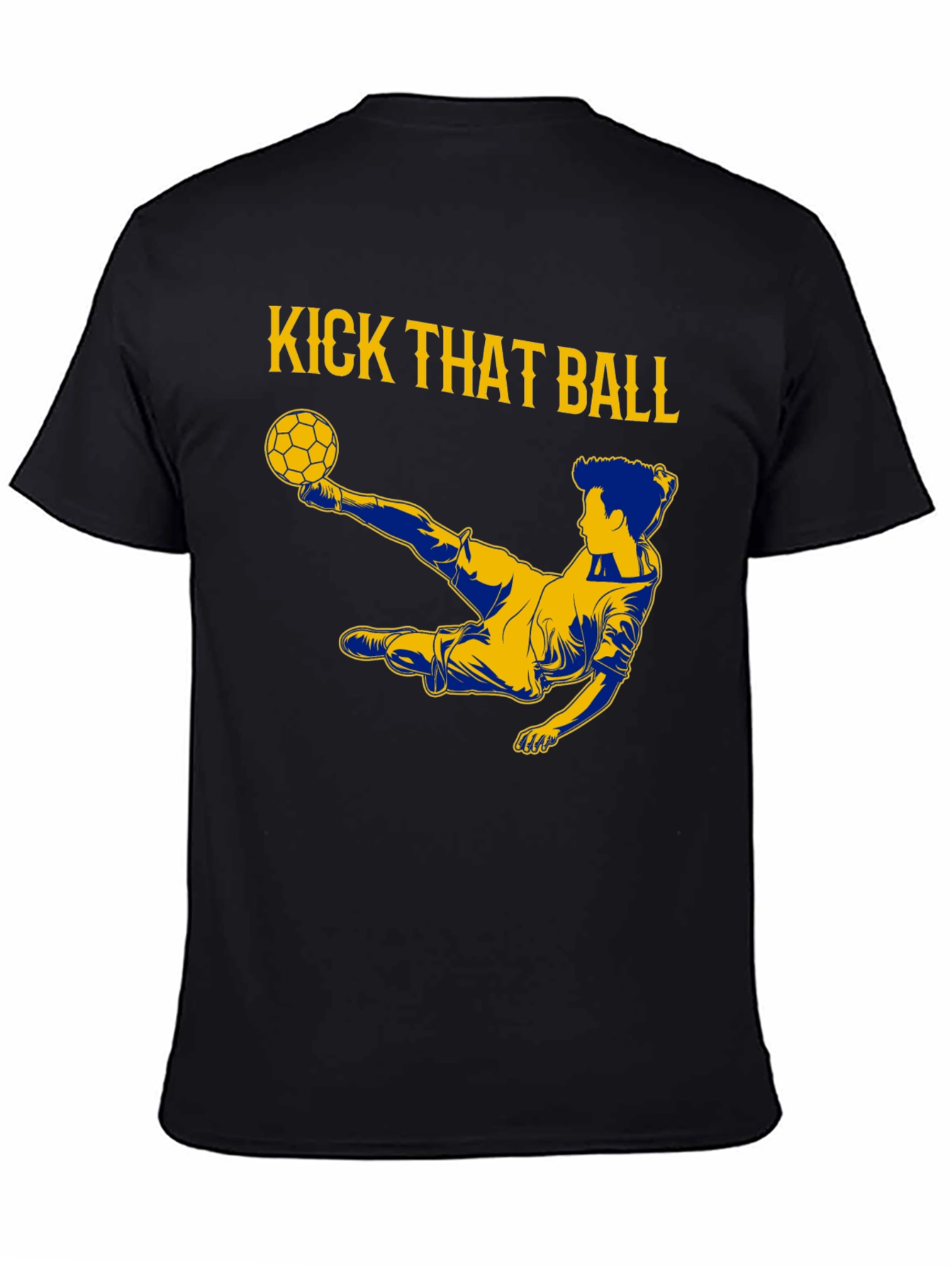 Kick That Ball Graphic Tee - Black Cotton T-Shirt