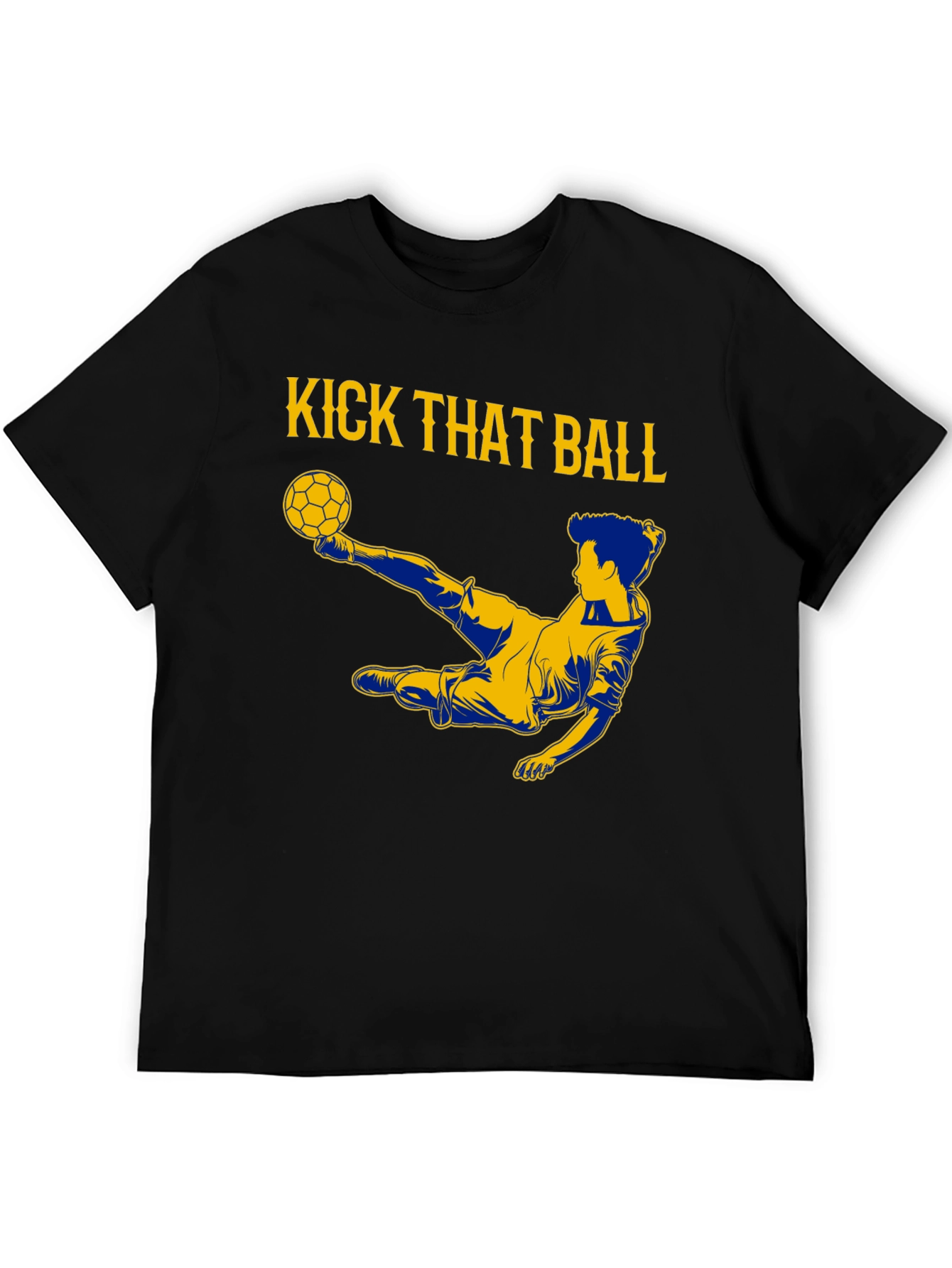 Kick That Ball Graphic Tee - Black Cotton T-Shirt