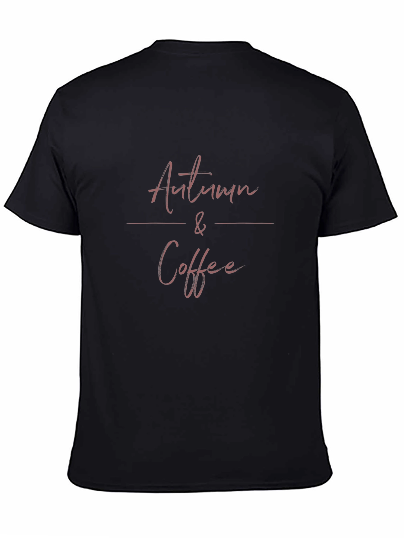 Autumn & Coffee Graphic Tee - Soft Black T-Shirt