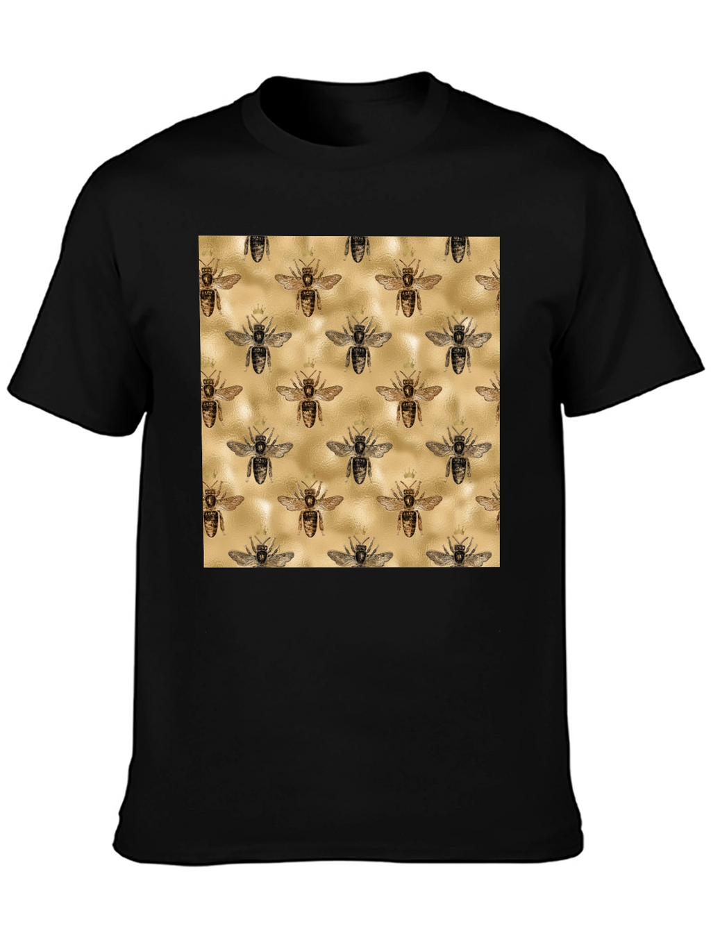 Bee Patterned Tee - Trendy Graphic Print