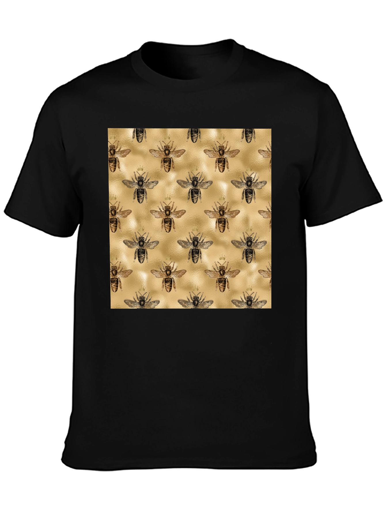 Bee Patterned Tee - Trendy Graphic Print