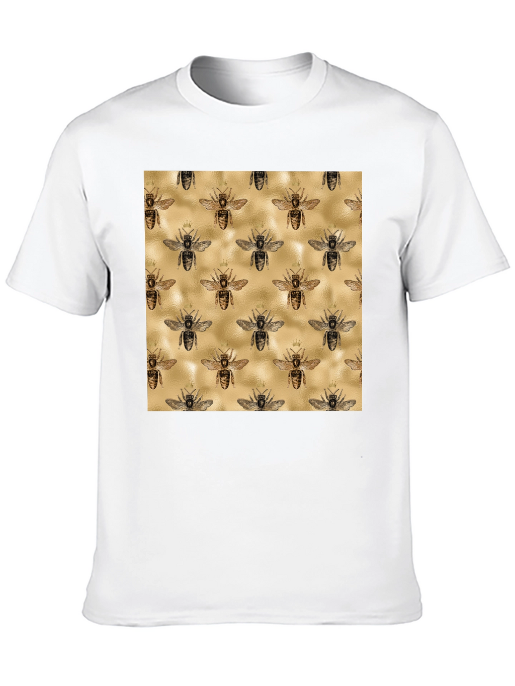 Bee Patterned Tee - Trendy Graphic Print