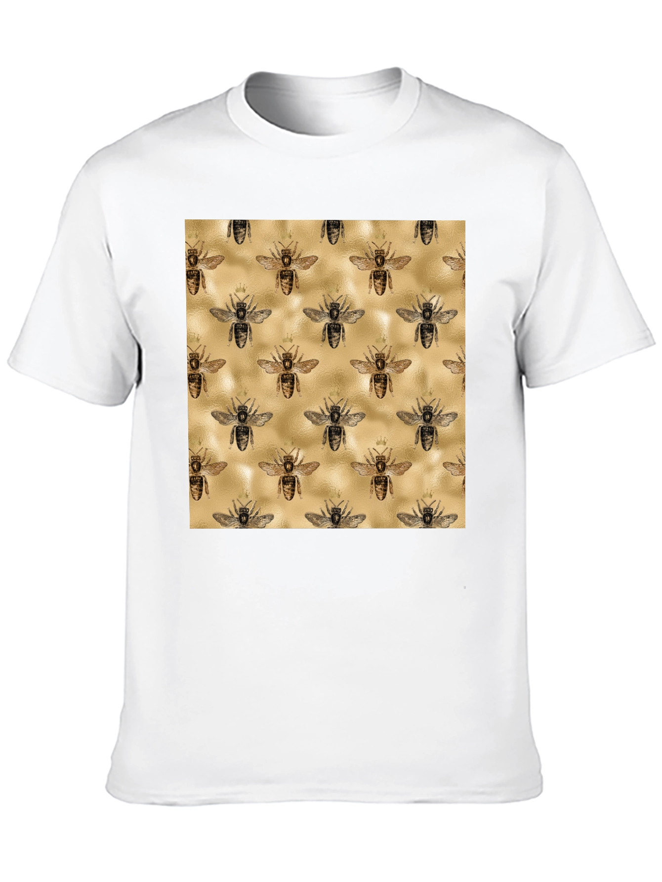 Bee Patterned Tee - Trendy Graphic Print