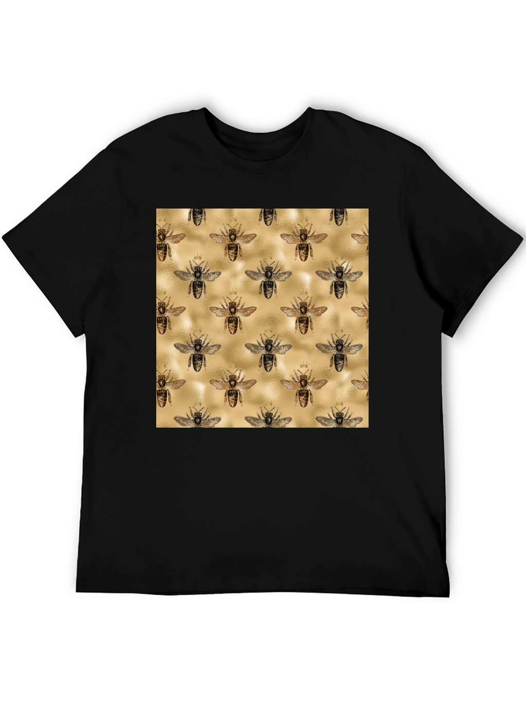 Bee Patterned Tee - Trendy Graphic Print