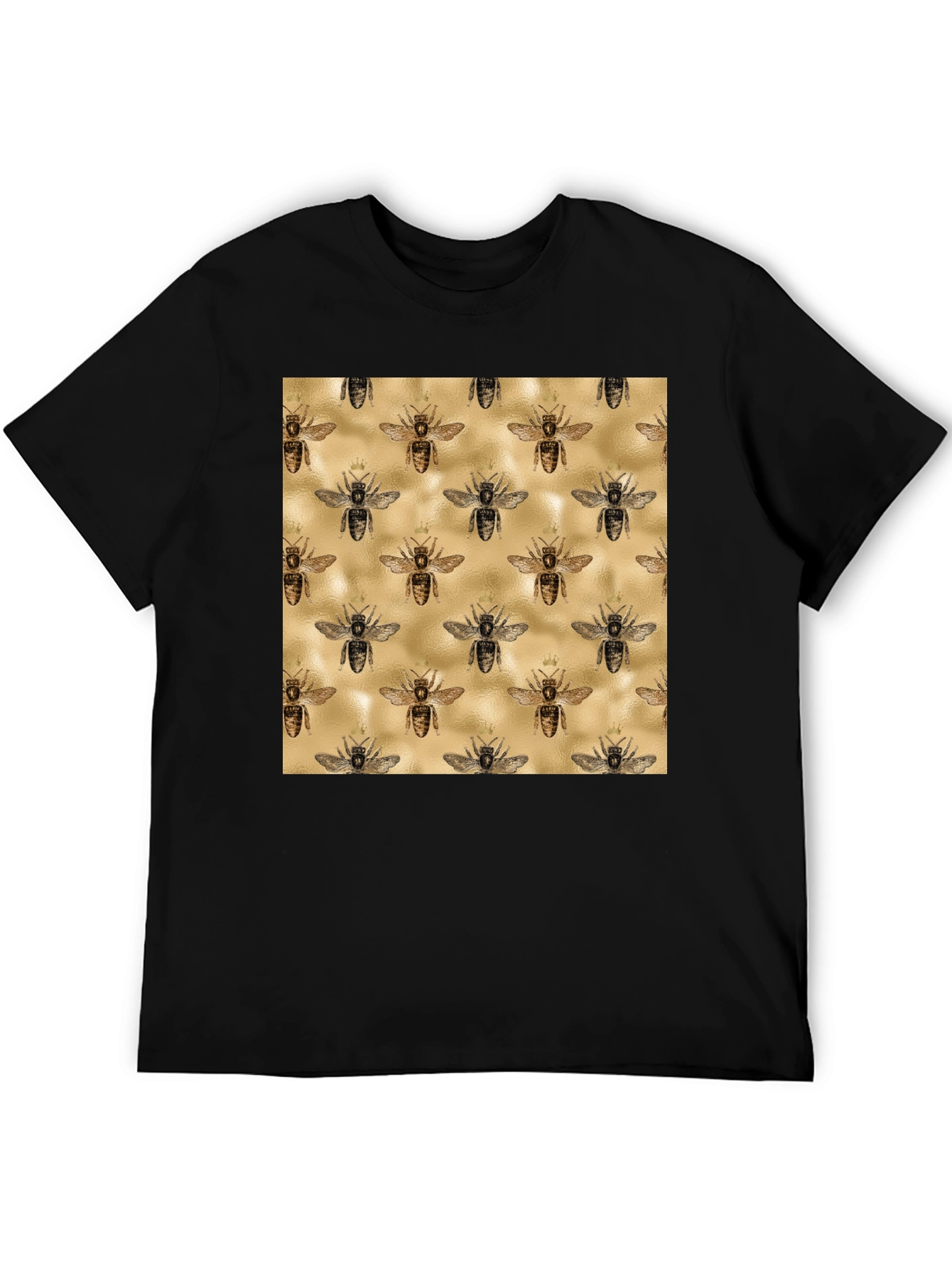 Bee Patterned Tee - Trendy Graphic Print