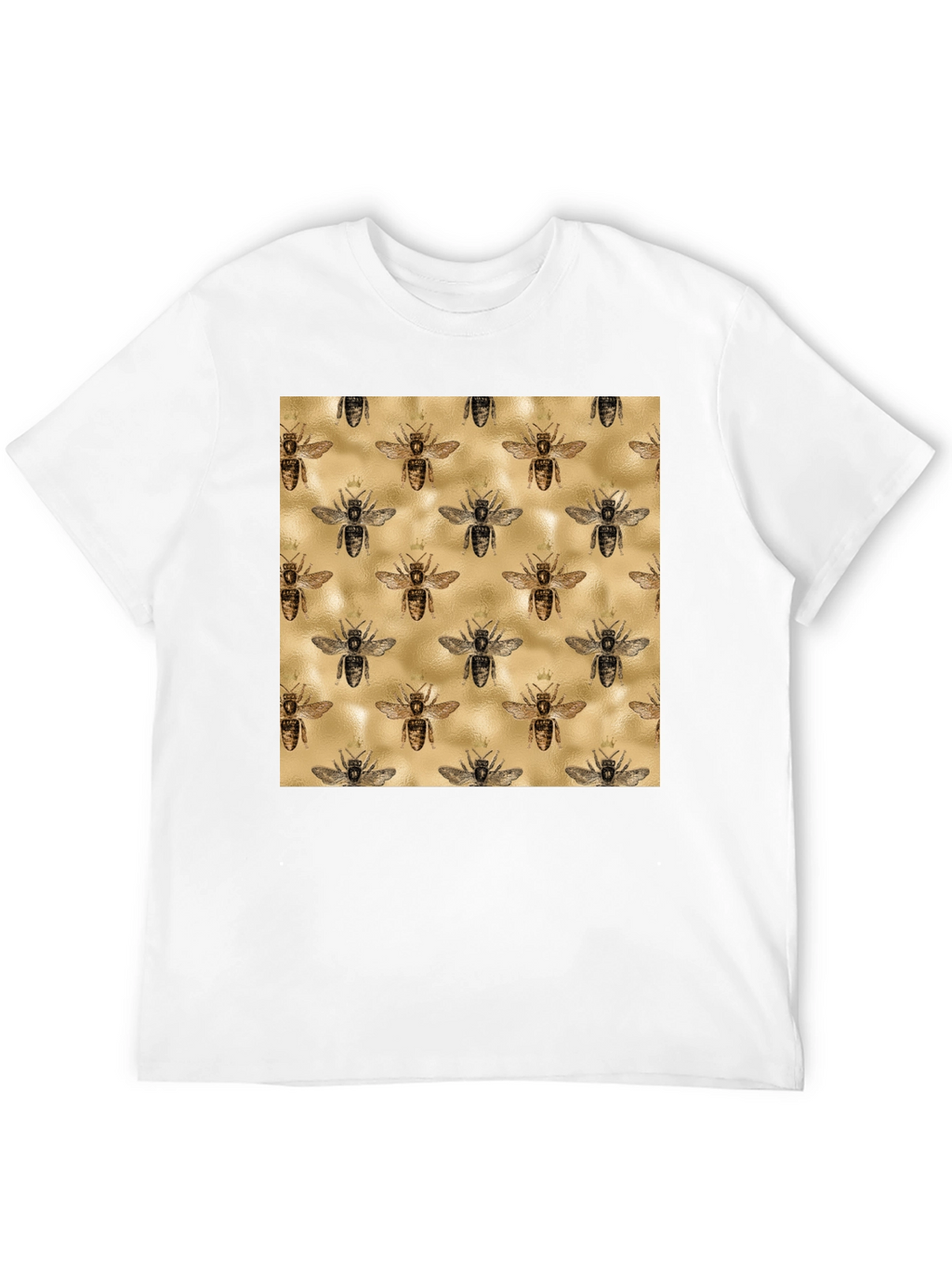 Bee Patterned Tee - Trendy Graphic Print